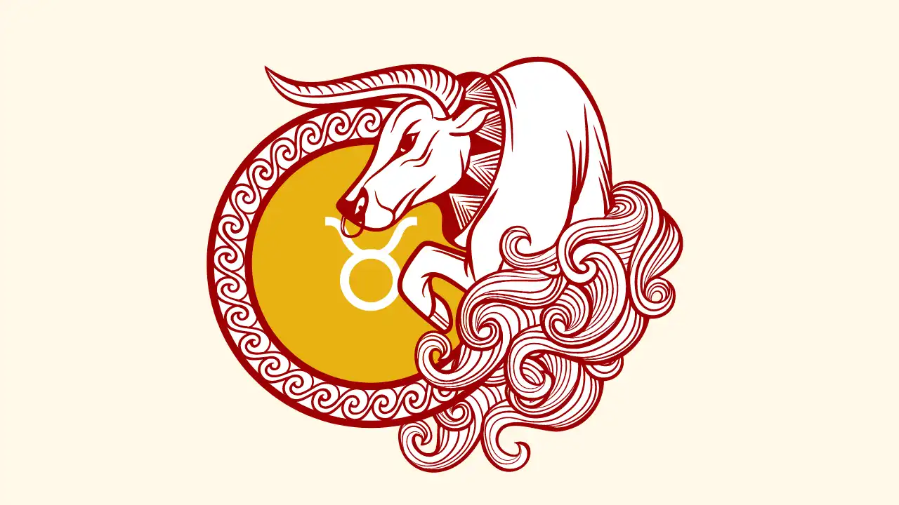 Taurus zodiac sign with star and earth elements